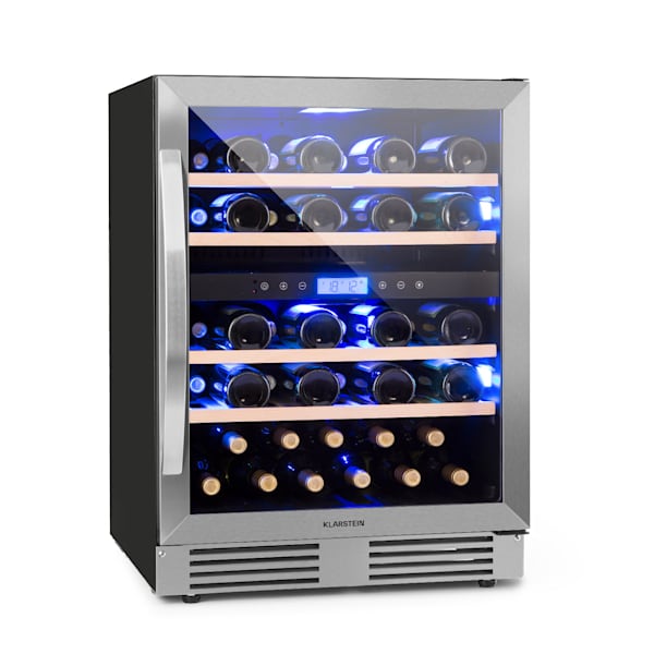 Cantinetta refrigerata per vini doppia in legno massello colore frassino  sbiancato - mono o multitemperatura statica o ventilat 