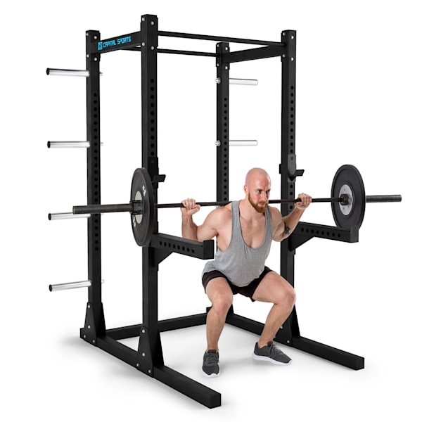 Capital Sports Amazor H Basic Jaula de musculación soportes de seguridad  ganchos en J acero macizo