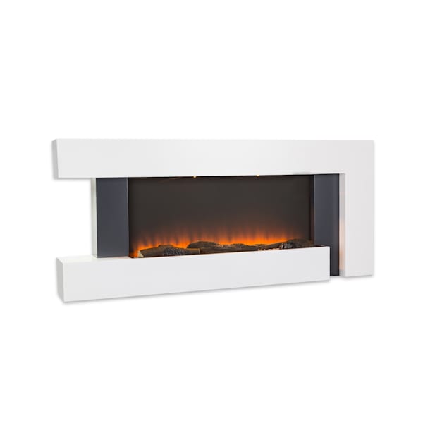 Klarstein Cheminée Electrique Encastrable, Chauffage Electrique de 1800W, Fausse  Cheminée Decorative Murale avec Effet Flamme en