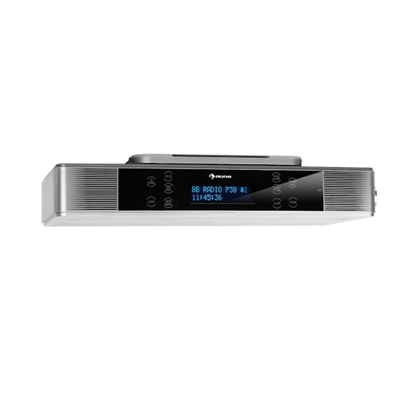 auna Silver Star Chef radio de cocina 20 W máx. CD BT USB internet/DAB+/FM  plateada Nuez