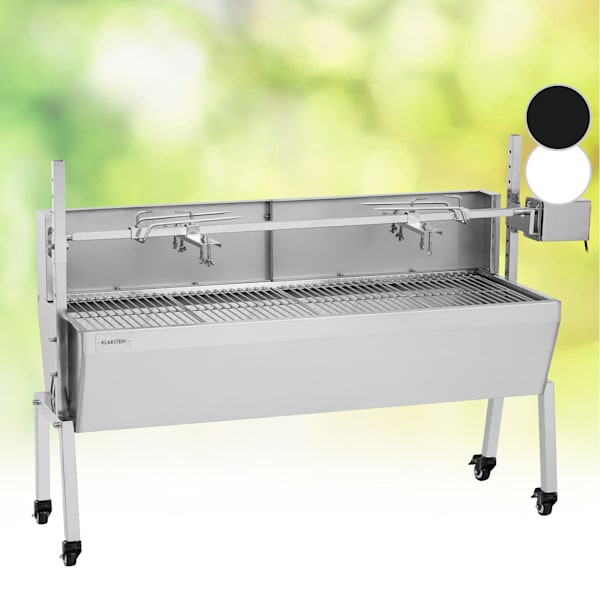 Barbeque per giardino a carbonella con affumicatore 110x64x113,5 h in  acciaio nero