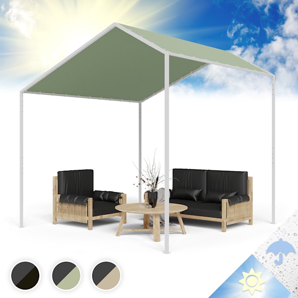 Festnight Tonnelle de Ronde Tente pavillon de Jardin Chapiteau de Jardin  Tente Réception avec Rideaux Rond 3,5 x 2,7 m Anthracite : : Jardin