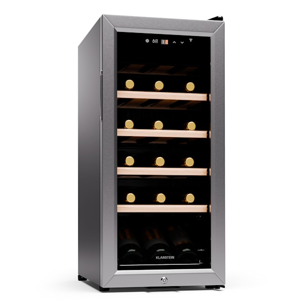 Klarstein Vinoteca para Vinos, Nevera Vino Una Zona, Botellas Vino, Proseco  y Cervezas, Vinoteca Pequeña Panel Táctil Temperatura 4-22°C, Nevera para  Vinos con Capacidad para 49 Botellas – Vinos y Eventos