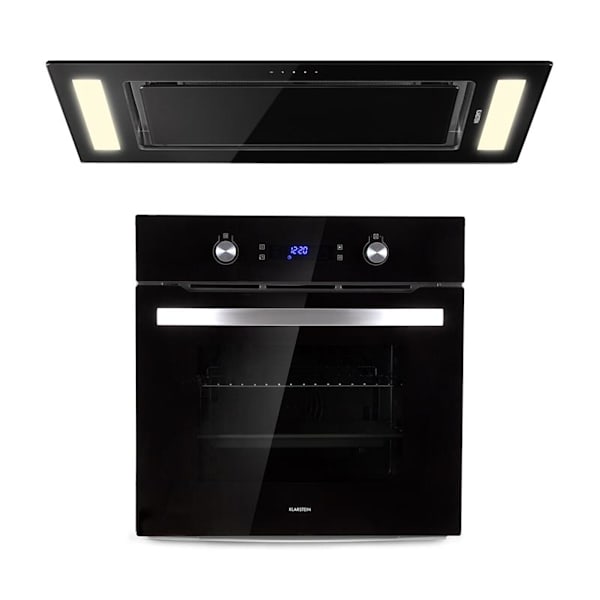 Klarstein Goldflame 5 Cocina a gas con 5 fogones de latón y vitrocerámica  de color negro