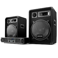 DJ PA комплект 1000 W система с усилвател, тонколони & кабели