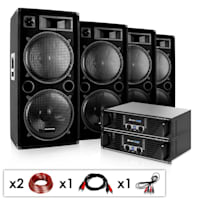 DJ PA Complete set "Phuket Pulsar Pro" 2x Versterker 4x Boxen