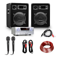 Sistem PA "READY 2 GO" Set boxe, amplificator, microfoane 800W