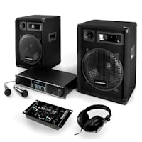 Pack DJ 1200W 2 enceintes + table de mixage et ampli