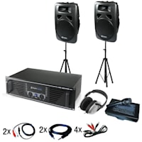 "Chicago" DJ PA Set with Amplifier, Speakers, Mic & Headphones