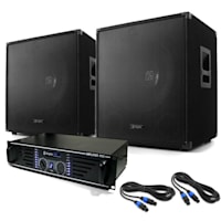 DJ PA System 'Lewis 1200 Bass' - Amplifier Subwoofer Set 1200W