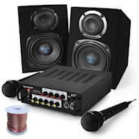 Karaoke 'EQ Sing' PA System Amplifier Speakers Mic Set