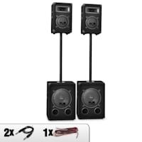 Auna 2.2 Dual Level Passive PA 2 x 600W Woofers 2x 250W PA Speakers