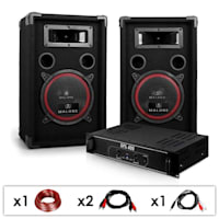 DJ12 Pack Sono DJ PA Ampli & 2 Enceintes 1000W