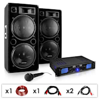 DJ PA SET "DJ-26"- Endstufe PA Boxen Mikro 2000W