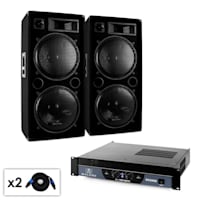 DJ PA Set Malone 2.0 "Bass" ampli enceintes câbles 2000W