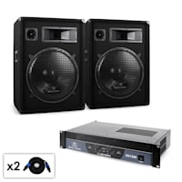 DJ PA Set Malone 2.0 "Boom" с усилвател, 2x високоговорител, 1200W