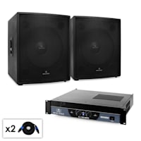 Set DJ Malone 2.0 SUB "Party" ampli 3000W 2 x Subwoofer 46cm