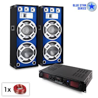 Conjunto PA Blue Star serie "Beatbass Bluetooth MP3" 1500W