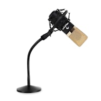 Studio Microphone Set with USB Microphone in Gold / Black & Table Microphone Stand