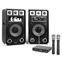 Impianto Karaoke "STAR-12A" Set Casse PA Attive | Set Microfono Wireless 2 Canali