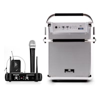 Rock Fortress PA System + UHF 250 Wireless Microphone Set PA-Box Microphone Headset