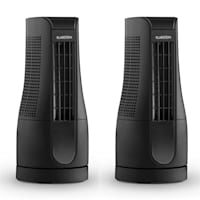 Skyscraper Office Set of 2 Desk Fans 16W Touch Black