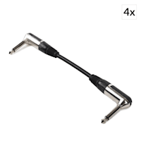 4 x Front Stage Patch Cable 6.35mm Jack 15cm Angled