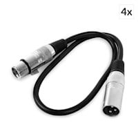 XLR Cable Set 3-pin 50cm Male-to-Female 4 Piece