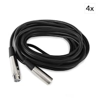 XLR Cable 6m Male to Female Set 4 Piece