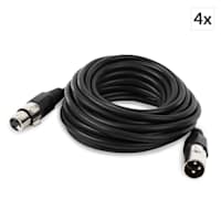 XLR кабел, комплект от 4 броя, 6 м, мъжки-женски