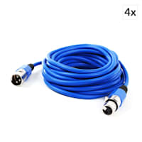 XLR Cable Set 4 Piece 6m Blue Male to Female