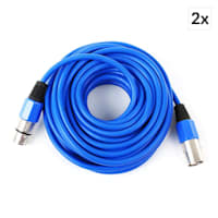 2 x XLR Cables 10m Blue Male to Female