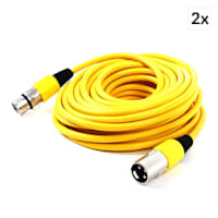 XLR Cable Set 2-Piece 10m Yellow Male to Female