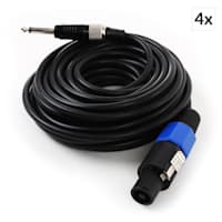 Connection Cable 10m PA Plug to 6.35mm Mono Jack Plug 4-pc