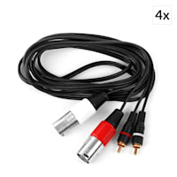 Connection Cable Set 4-pc 3m 2 x XLR to RCA