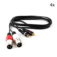 Connection Cable Set 4-pc 1.5m 2 x XLR to RCA