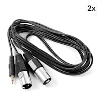 két Y kábelből álló készlet, 30 cm, 2 x XLR male 1 x 3,5 mm-es jack male-re