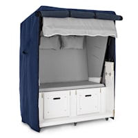 Hiddensee Cabina Sdraio Set Grigio 2 Posti 118 cm Copertura Rotelle