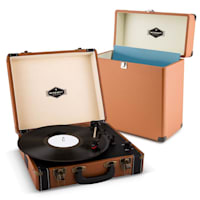 Jerry Lee Record Collector Set brown Retro Plattenspieler Plattenkoffer