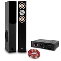 „Music Glow“, HiFi összeállítás, 2 oszlop hangfal + csöves HiFi erősítő + kábel