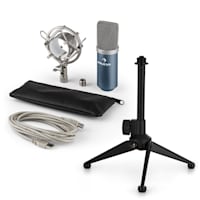 MIC-900BL USB Mikrofonset V1 | blaues Kondensator-Mikrofon | Tischstativ