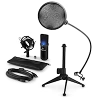 MIC-900B- LED- V2, trodelni USB mikrofonski set, kondenzatorski mikrofon + pop-filter + namizni stativ