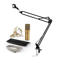 MIC-900G Set Microfono USB V3 Microfono A Condensatore + Braccio Microfono Cardioide Oro