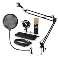 MIC-900BG kit microphone V4 USB à condensateur filtre anti pop perchette or