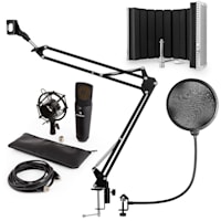 MIC-920BL USB set de micrófonos V5micrófono de condensador brazo de micrófono escudo protección anti pop negro