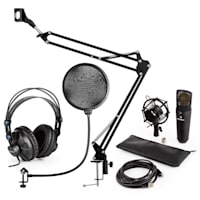 MIC-900B, set de microfon USB, kit de microfon condensator V4 + braț de microfon, filtru pop