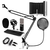 CM003 Microphone Set V5 Condenser Microphone USB Converter Black