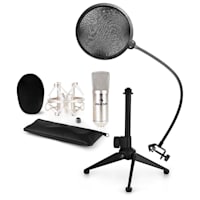 CM001S Microphone Set V2 Condenser Microphone Microphone Stand POP Protection Silver