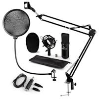 CM001B Microphone Set V4 Condenser Microphone Arm POP-Shield black