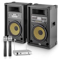 PA Party Set "Yellow Star 10" | 800 W max. PA System | auna 2-Channel VHF Wireless Microphone